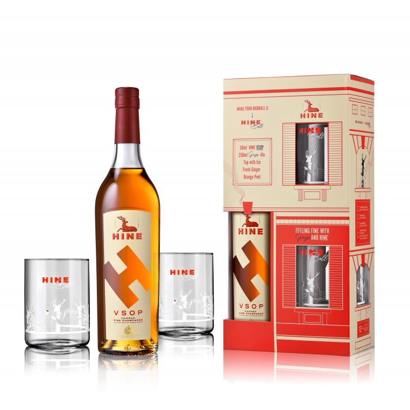 Cognac HINE VSOP + 2 verres avec coffret Cognac HINE VSOP + 2 verres avec coffret